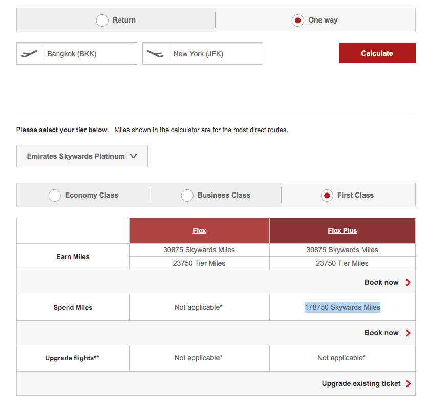 Emirates Miles Calculator 