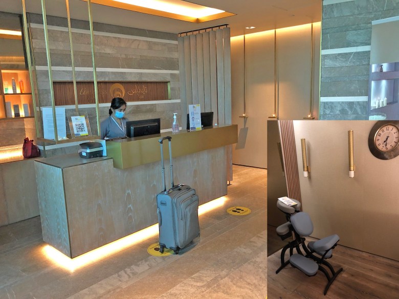 timeless spa complimentary for First Class passengers DXB